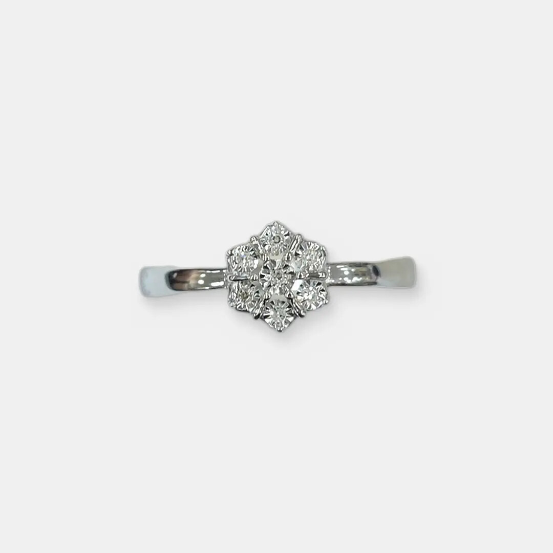 Серебряное кольцо с бриллиантами