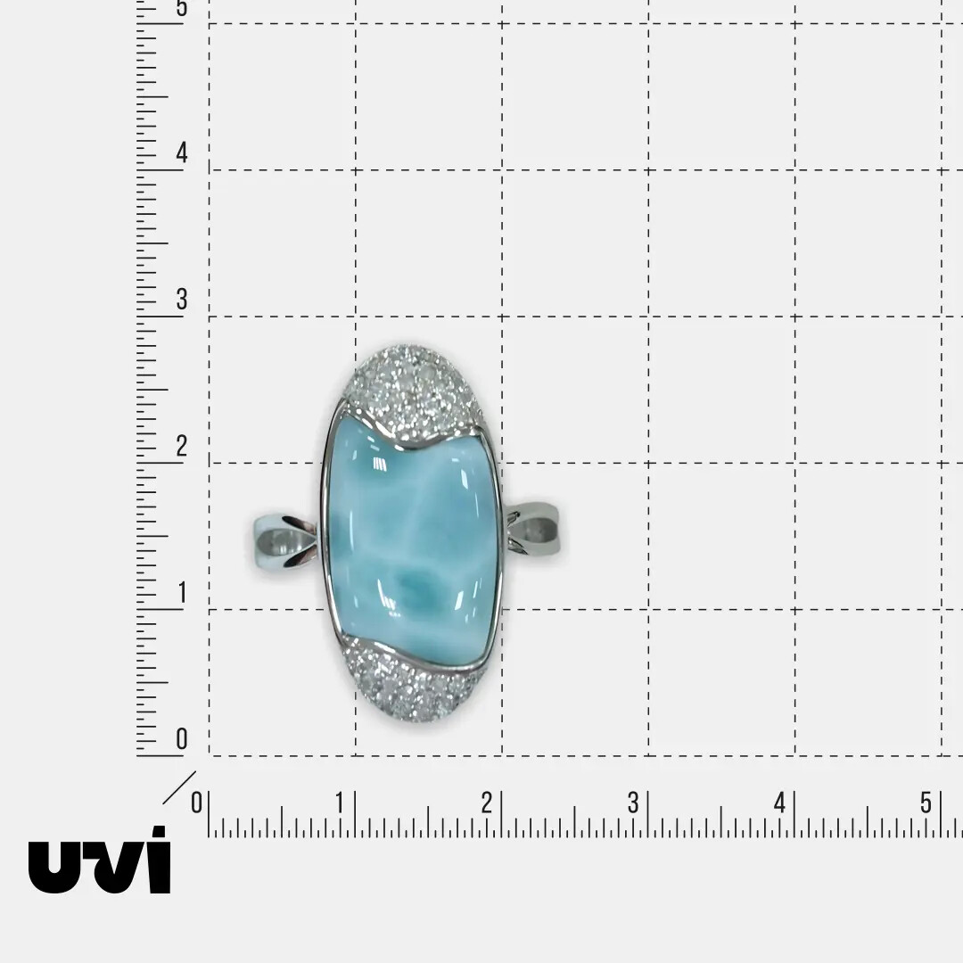 Серебряное кольцо с ларимаром