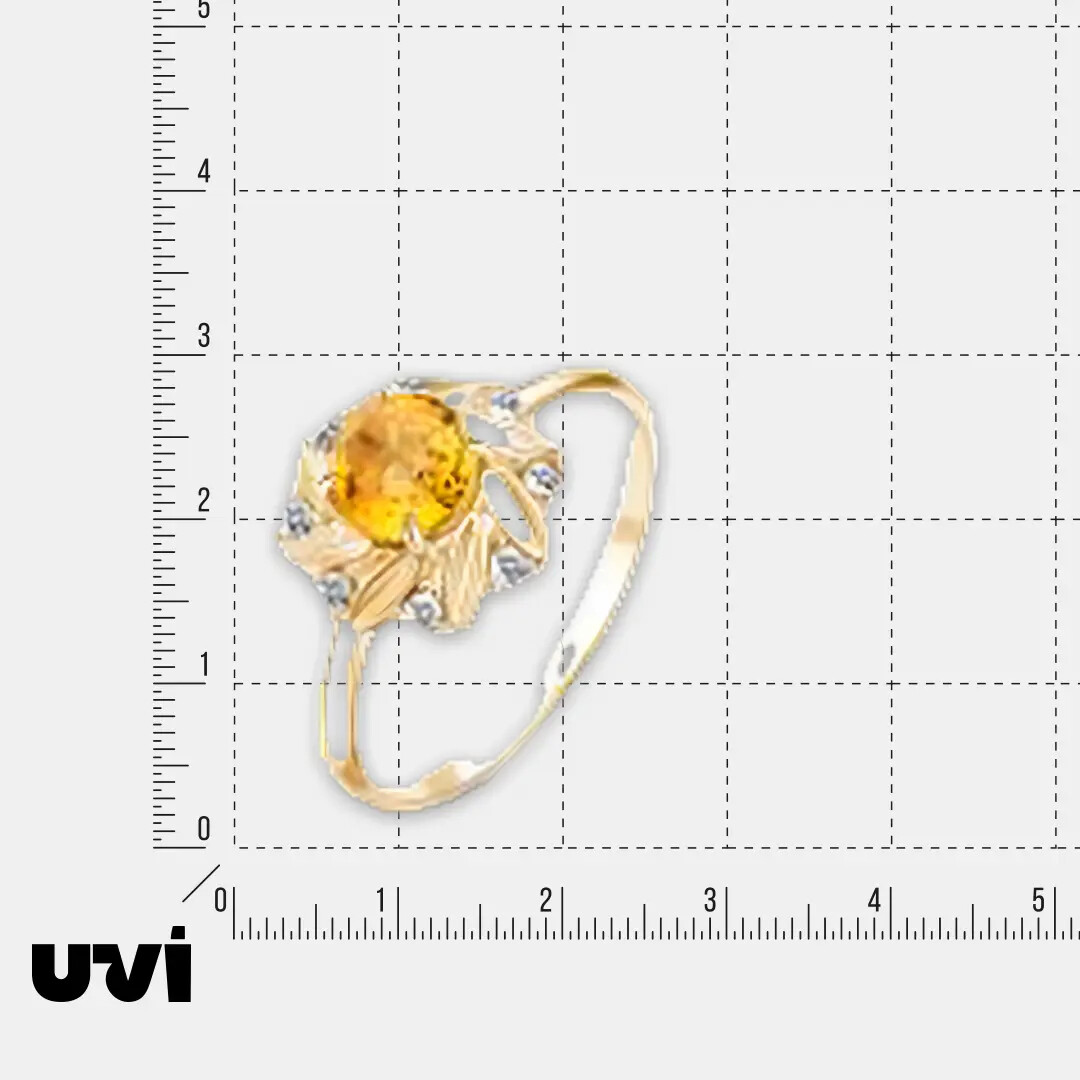 Серебряное кольцо с цитрином "Цветок"
