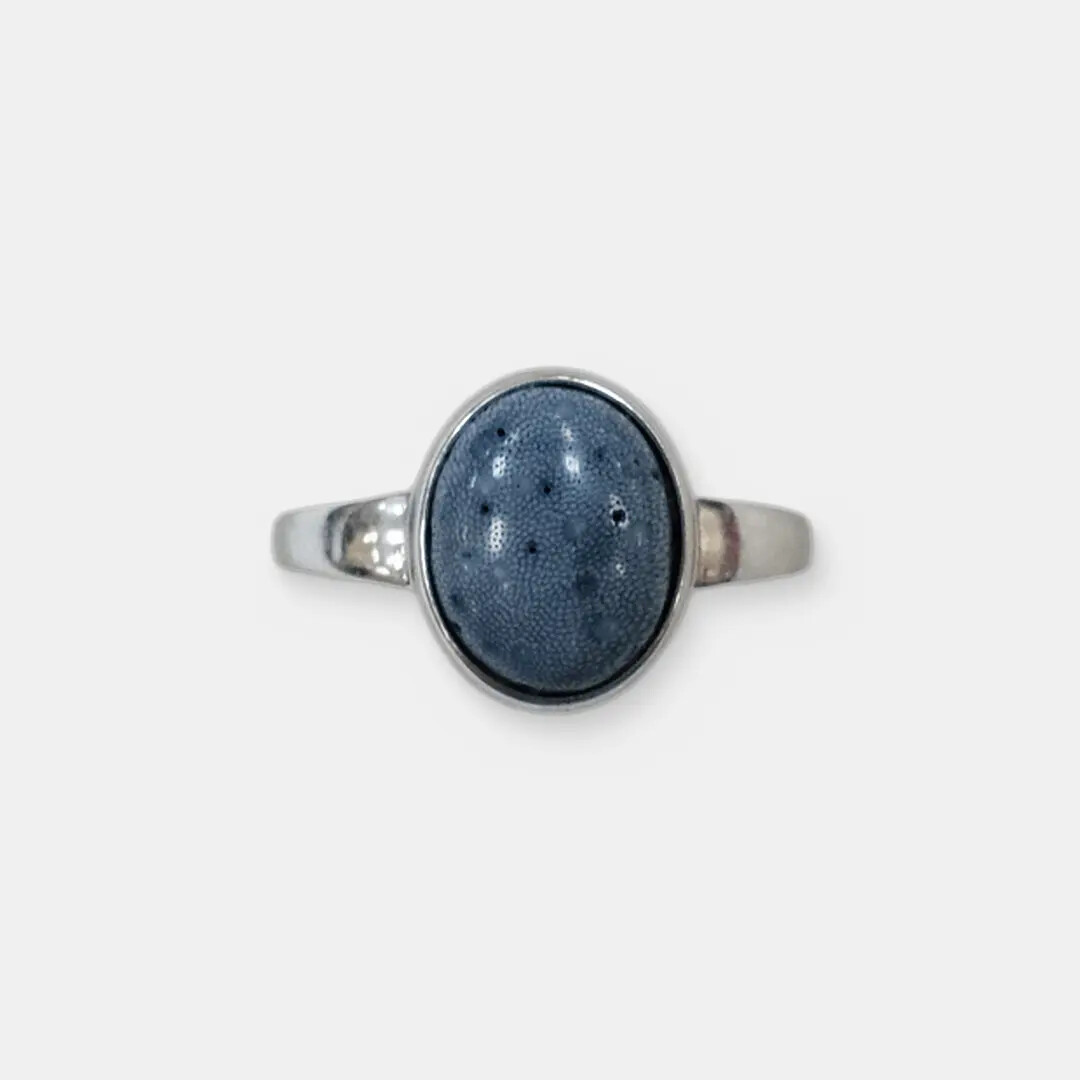 Серебряное кольцо с кораллом Акори