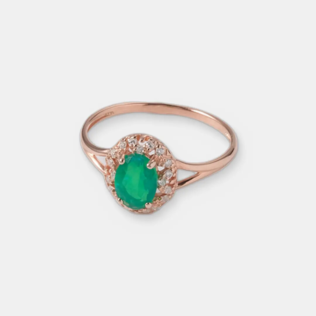Серебряное кольцо с зеленым опалом