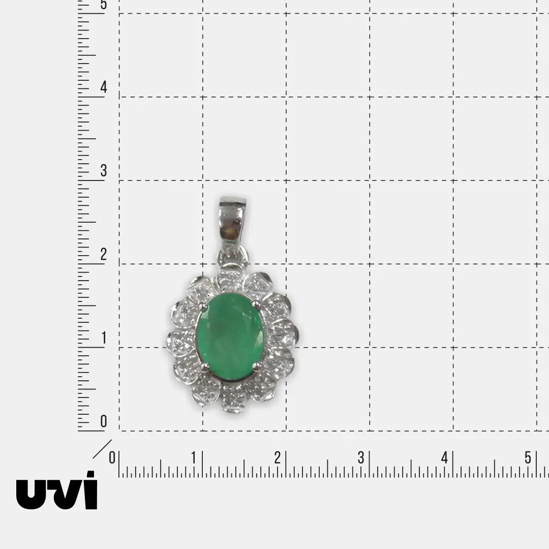 Серебряная подвеска с изумрудом "Цветок"