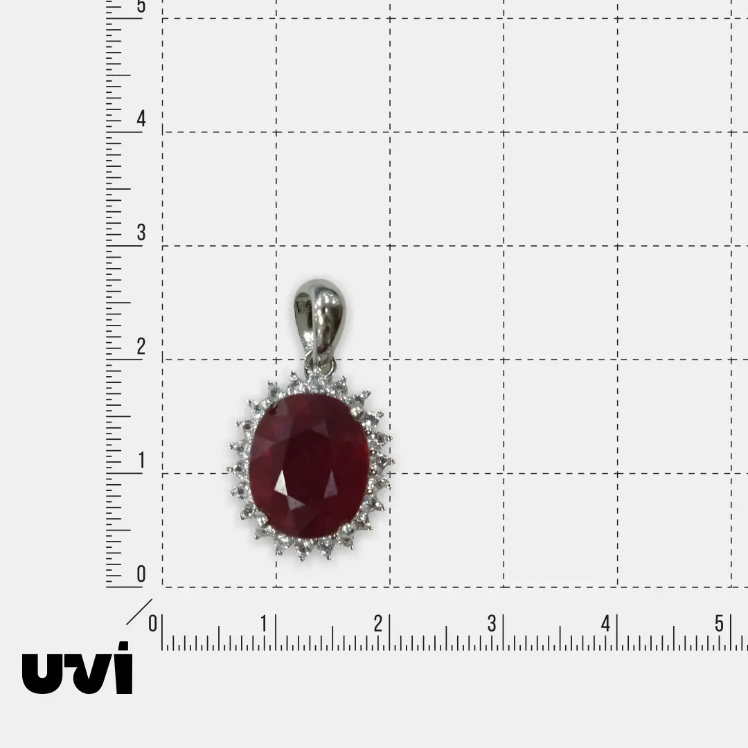 Серебряная подвеска с рубином