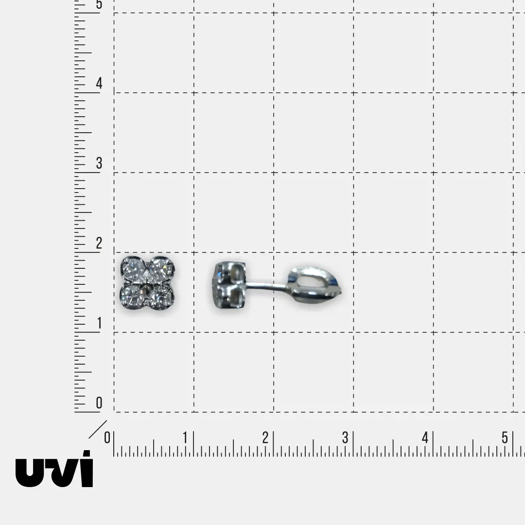 Серьги-пусеты из белого золота с бриллиантами