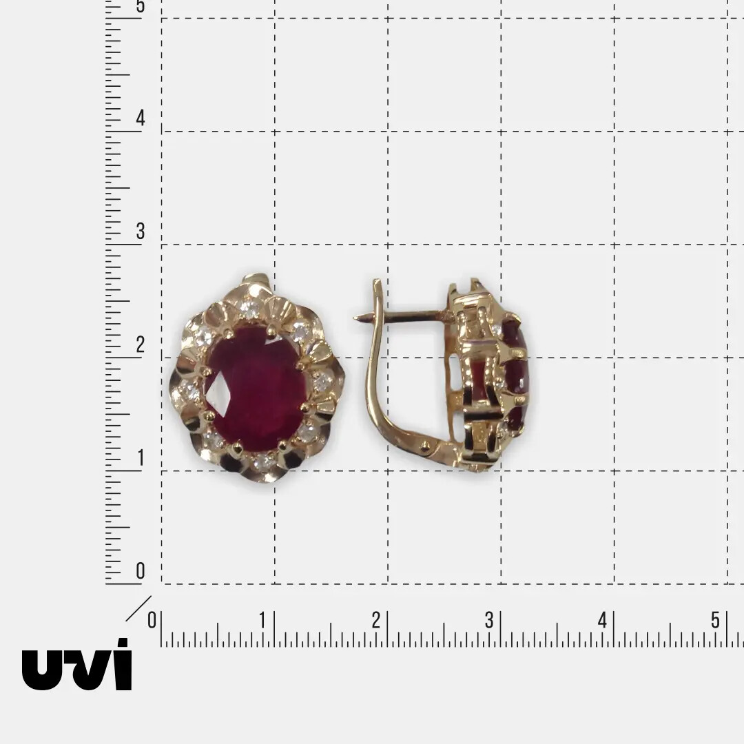 Серебряные серьги с рубинами