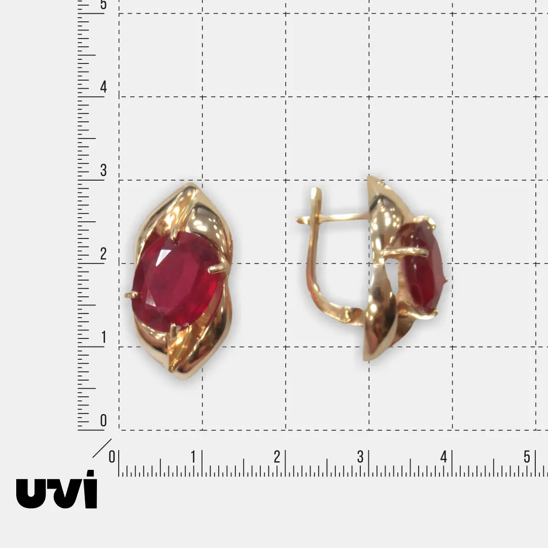 Серебряные серьги с рубинами