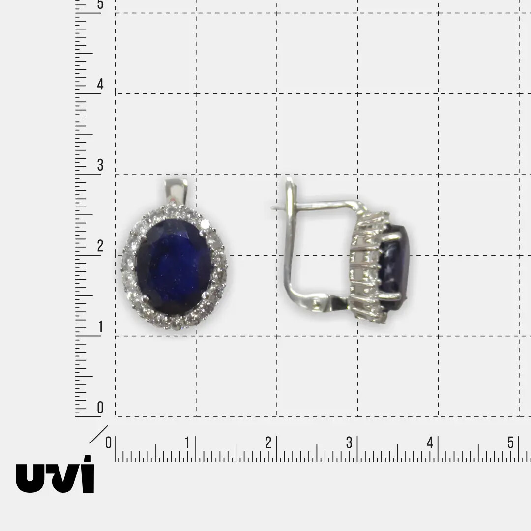 Серебряные серьги с сапфирами