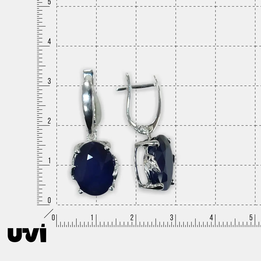 Серебряные серьги с сапфирами