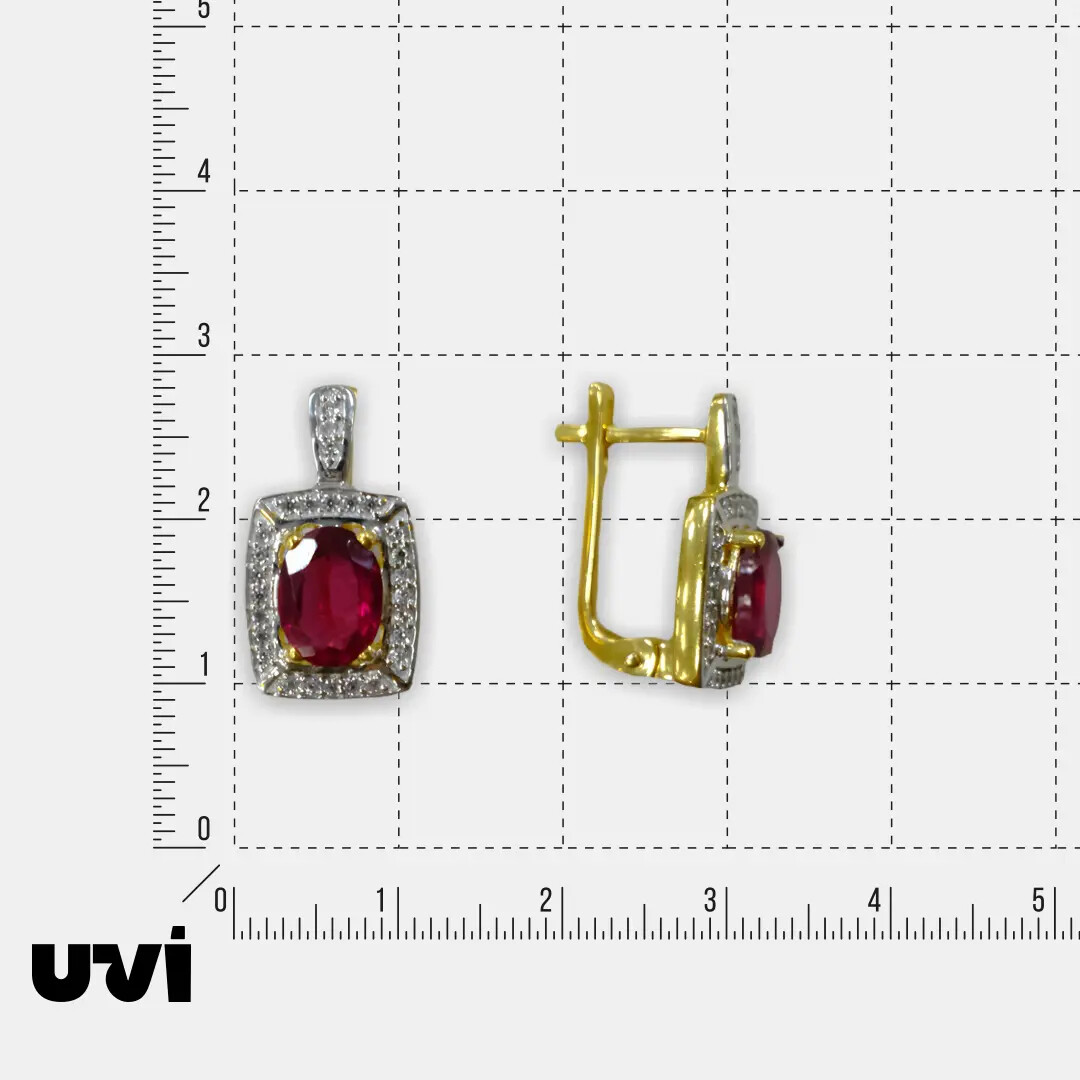 Серебряные серьги с рубинами