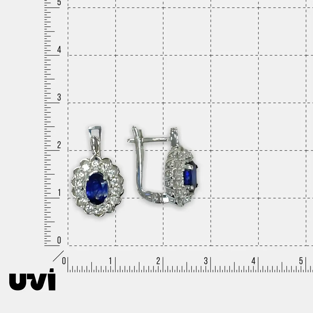 Серебряные серьги с сапфирами