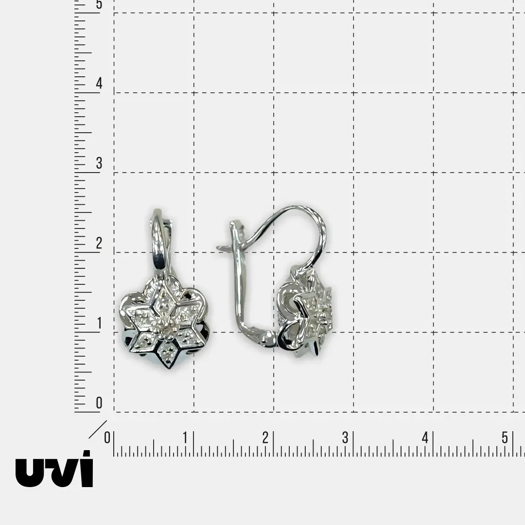 Серебряные серьги с бриллиантами "Цветы"