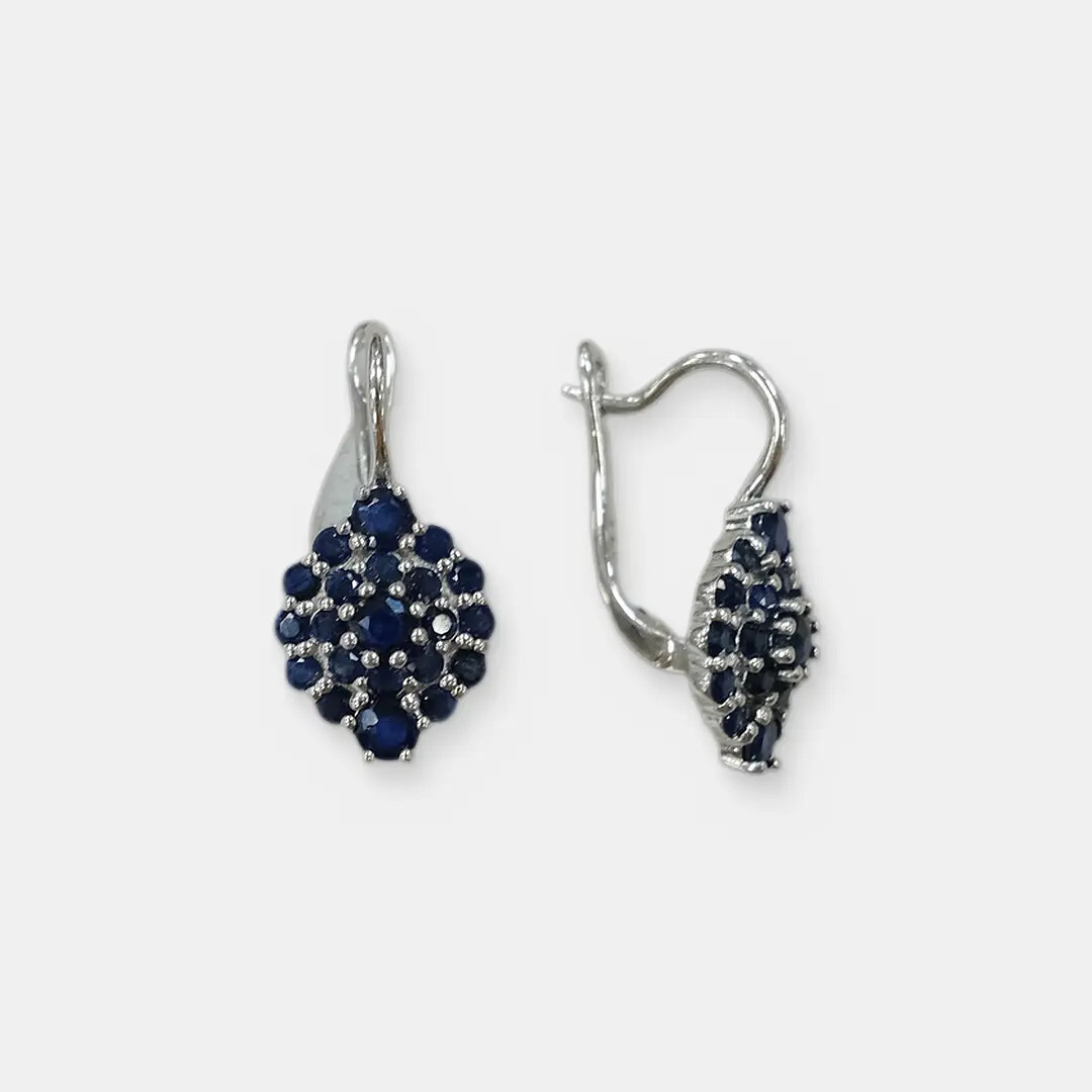 Серебряные серьги с аметистами
