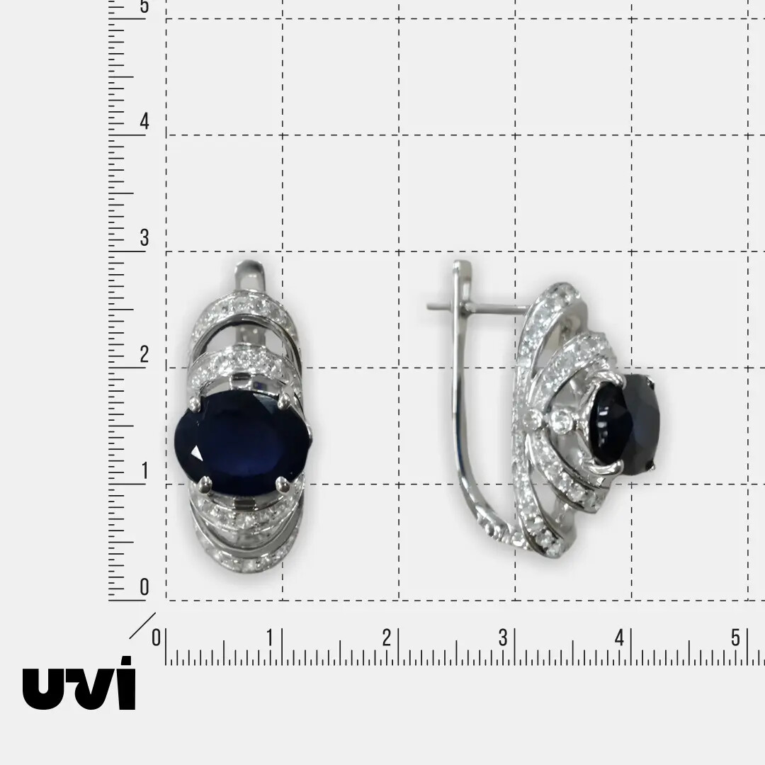 Серебряные серьги с сапфирами