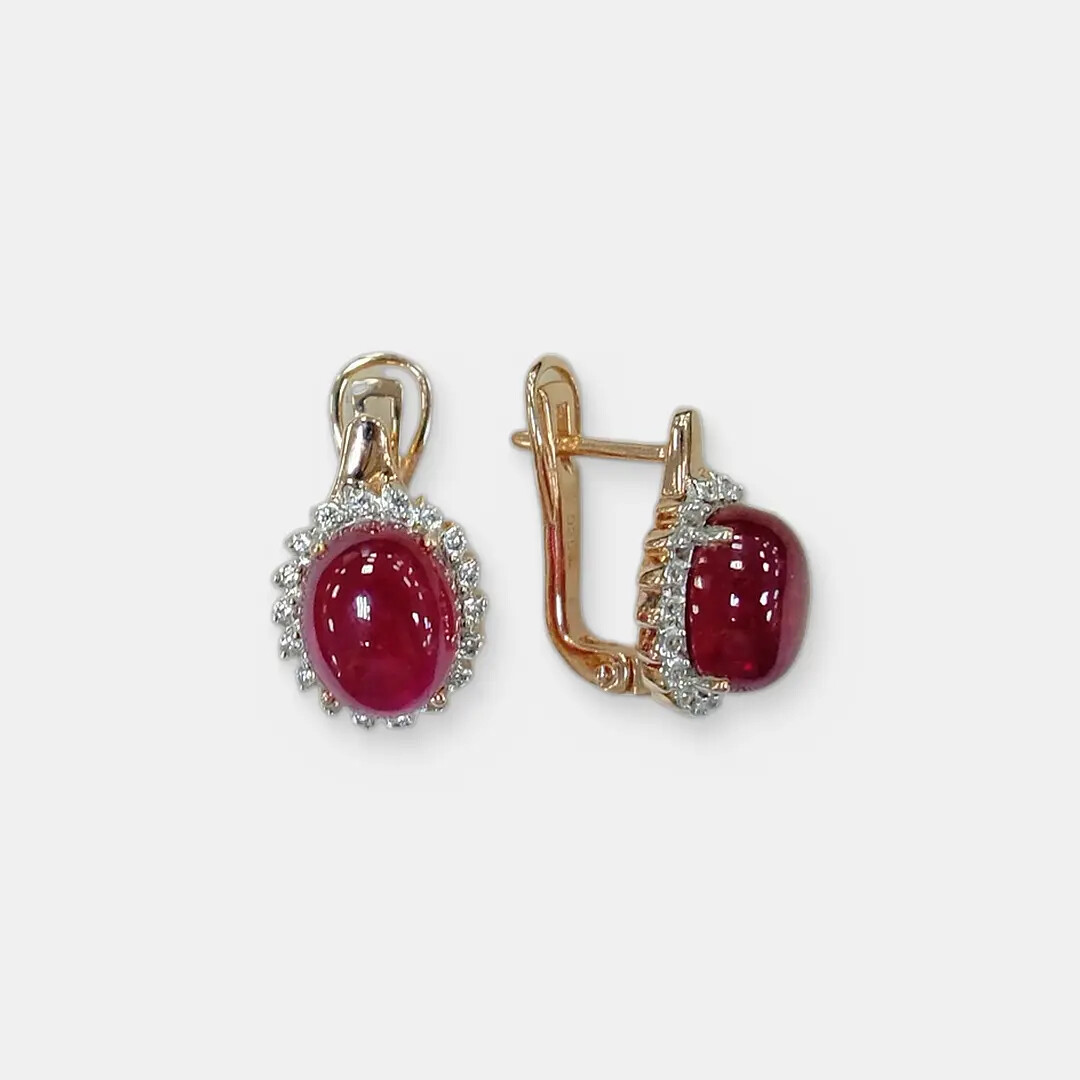 Серебряные серьги с рубинами