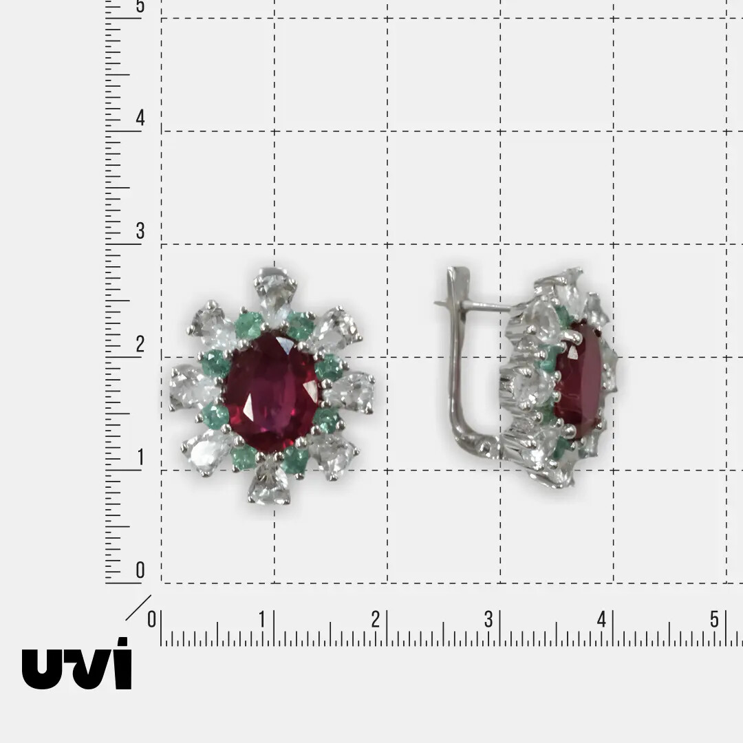 Серебряные серьги с рубинами