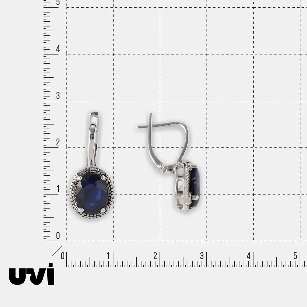 Серебряные серьги с сапфирами