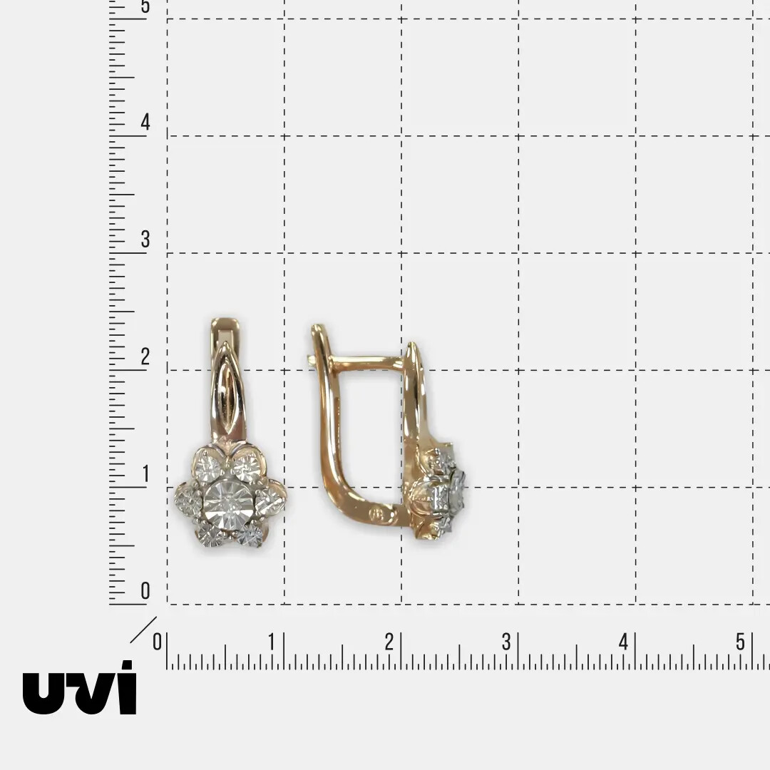 Серебряные серьги с бриллиантами "Цветы"
