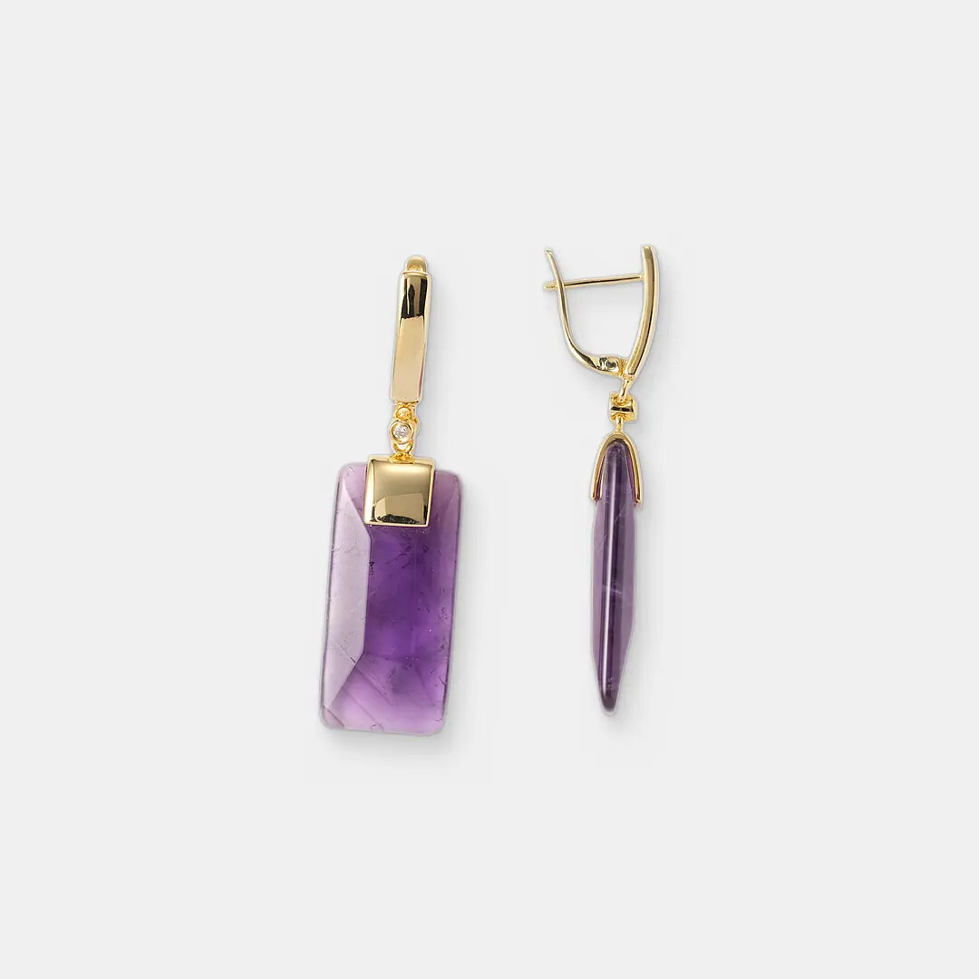 Серебряные серьги с аметистами
