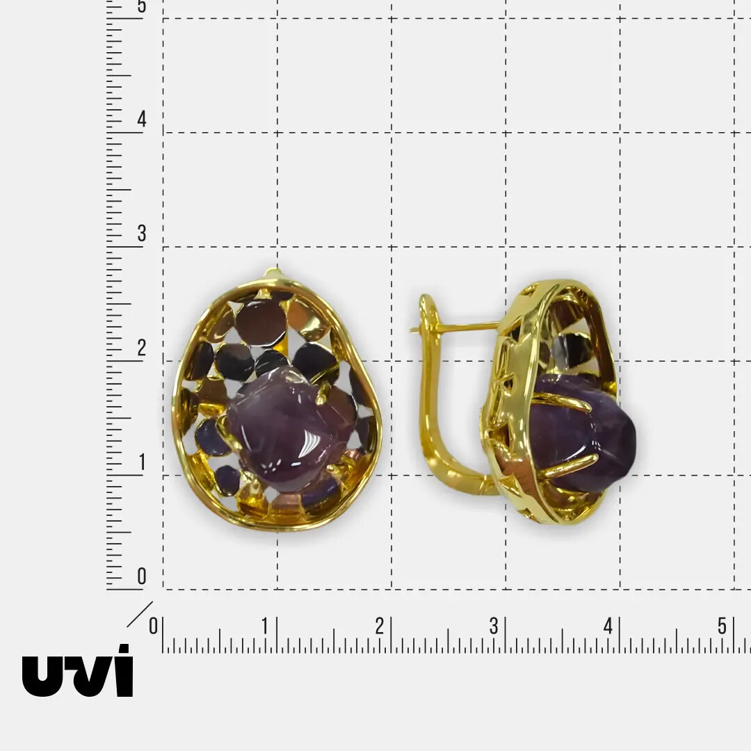 Серебряные серьги с аметистами