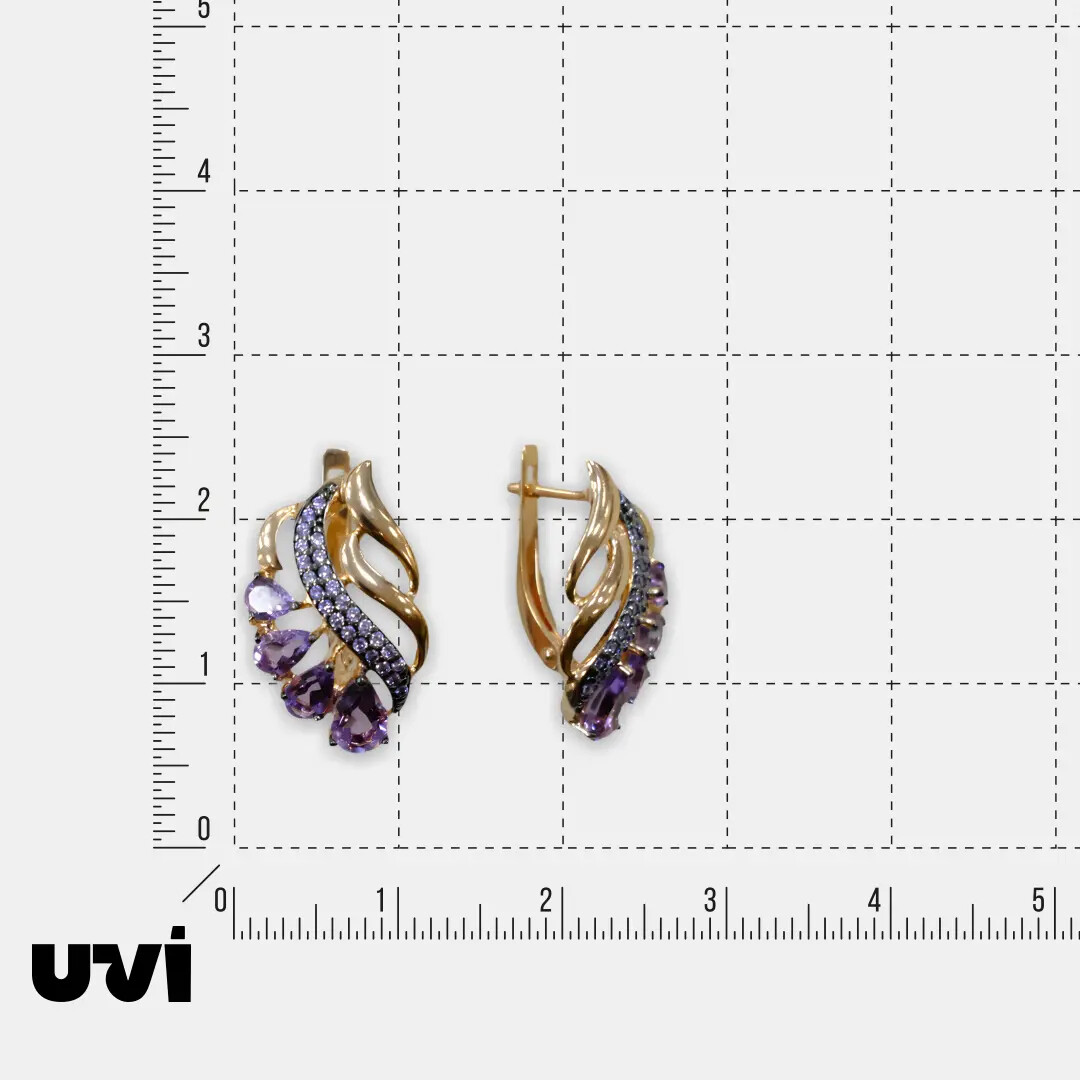 Серебряные серьги с аметистами