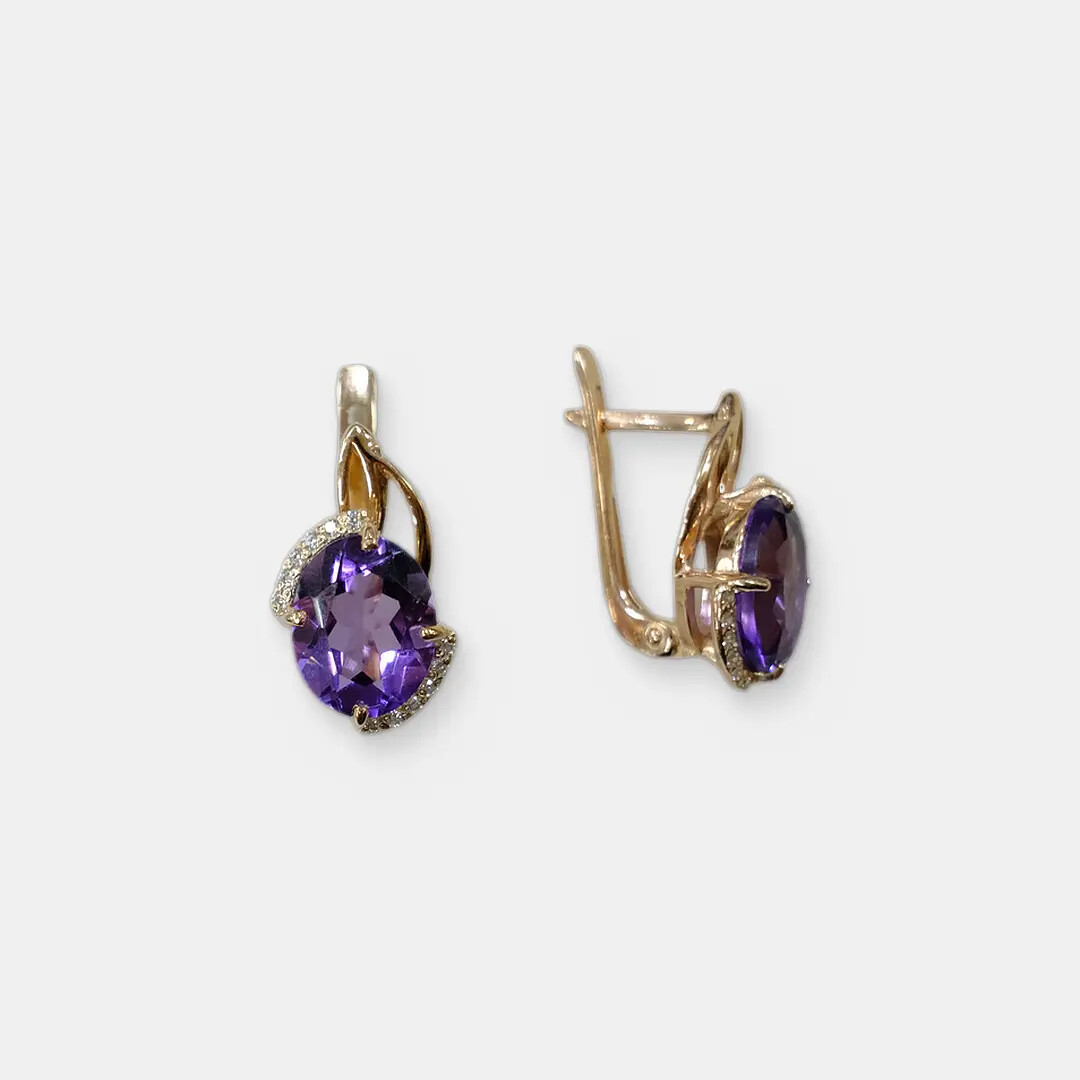 Серебряные серьги с аметистами