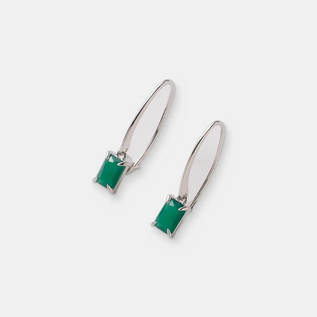 Серебряные серьги с агатами