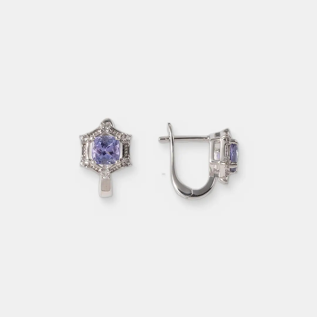 Серебряные серьги с танзанитами