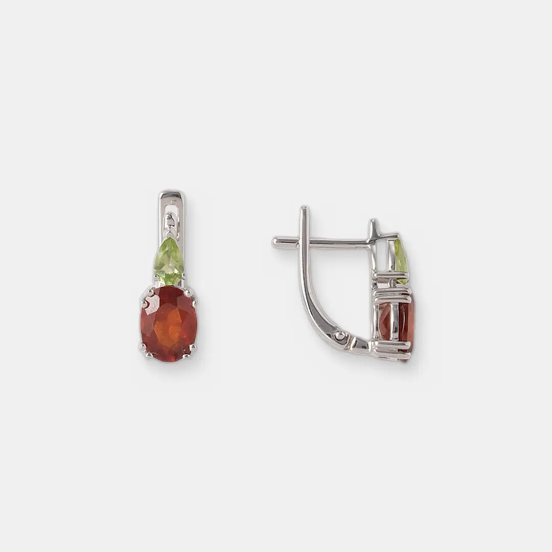 Серебряные серьги с гессонитами