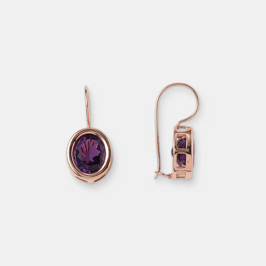 Серебряные серьги с аметистами