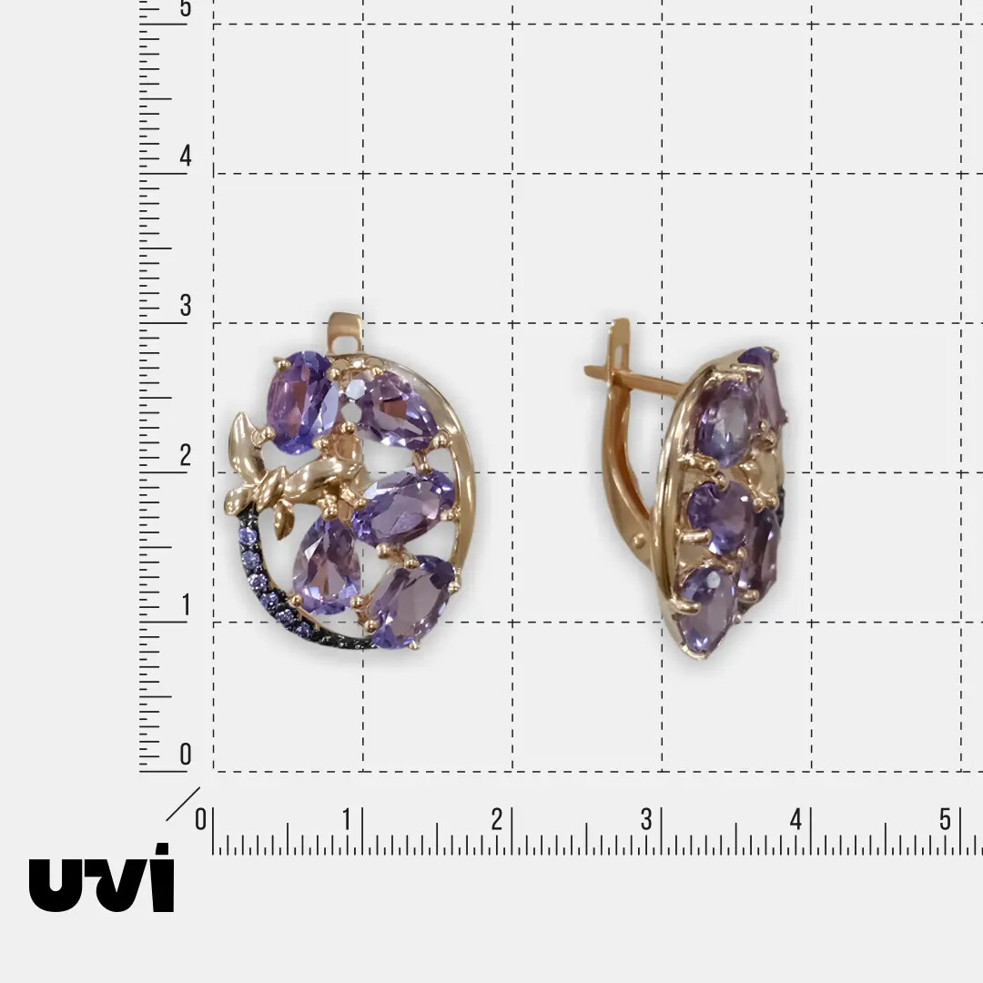 Серебряные серьги с аметистами