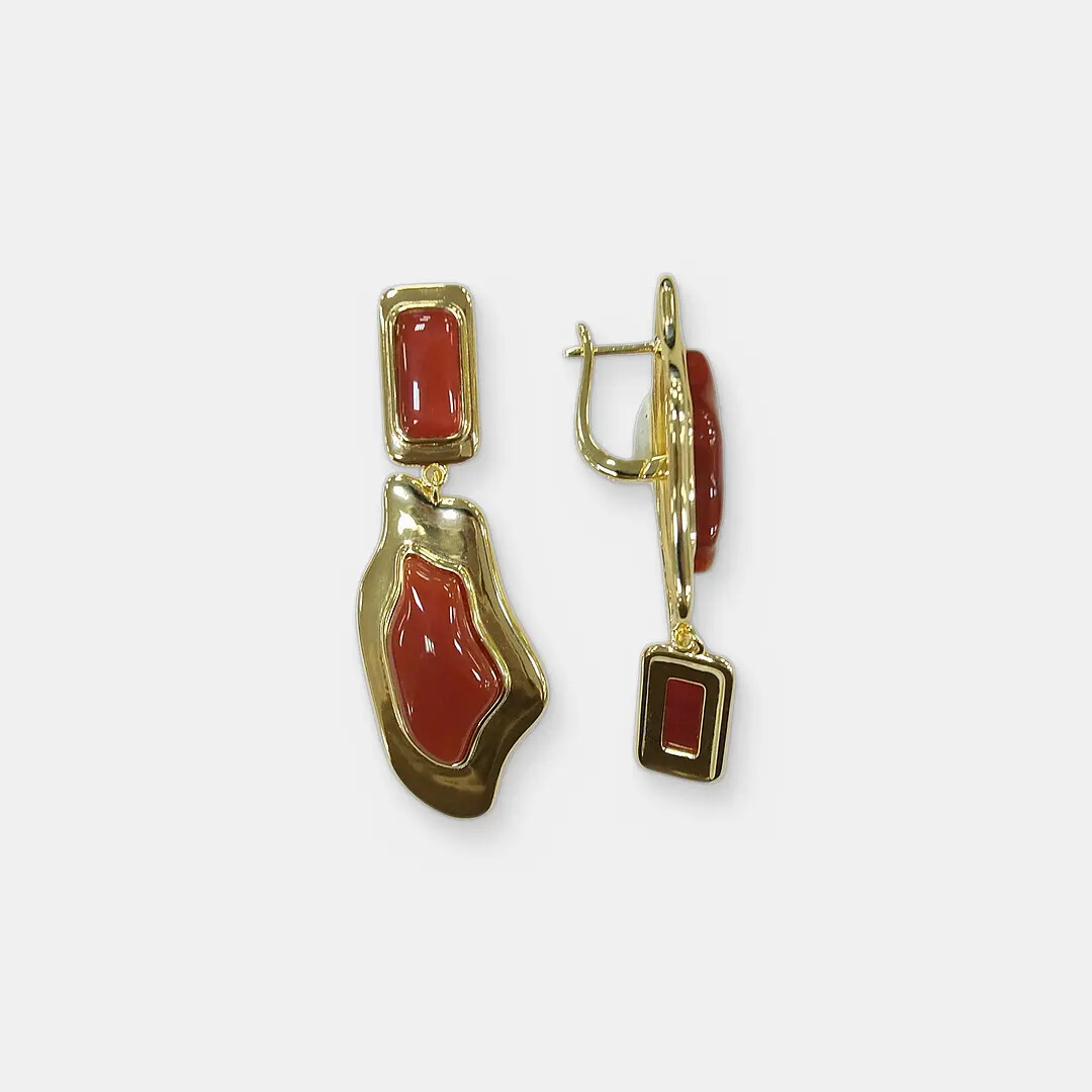 Серебряные серьги с агатами