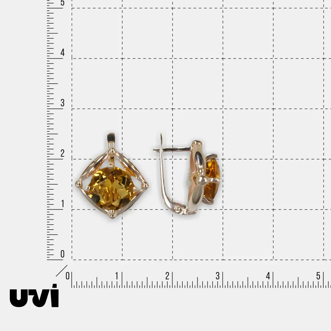 Серебряные серьги с цитринами