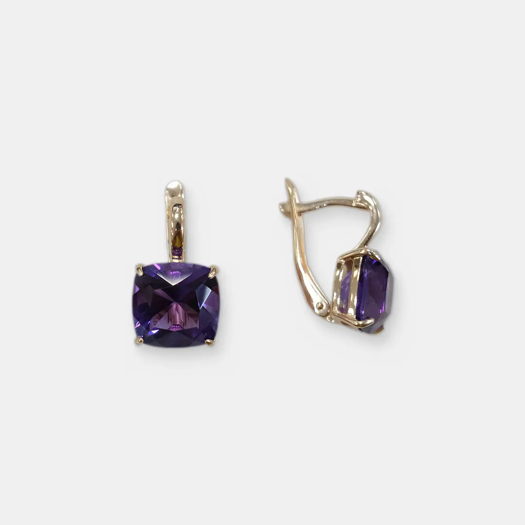 Серебряные серьги с аметистами