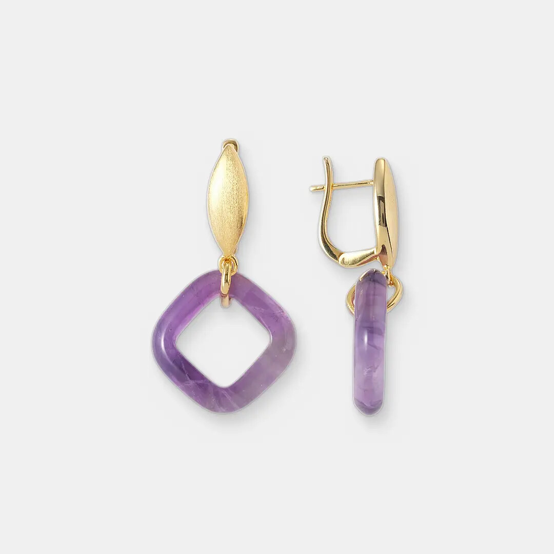 Серебряные серьги с аметистами