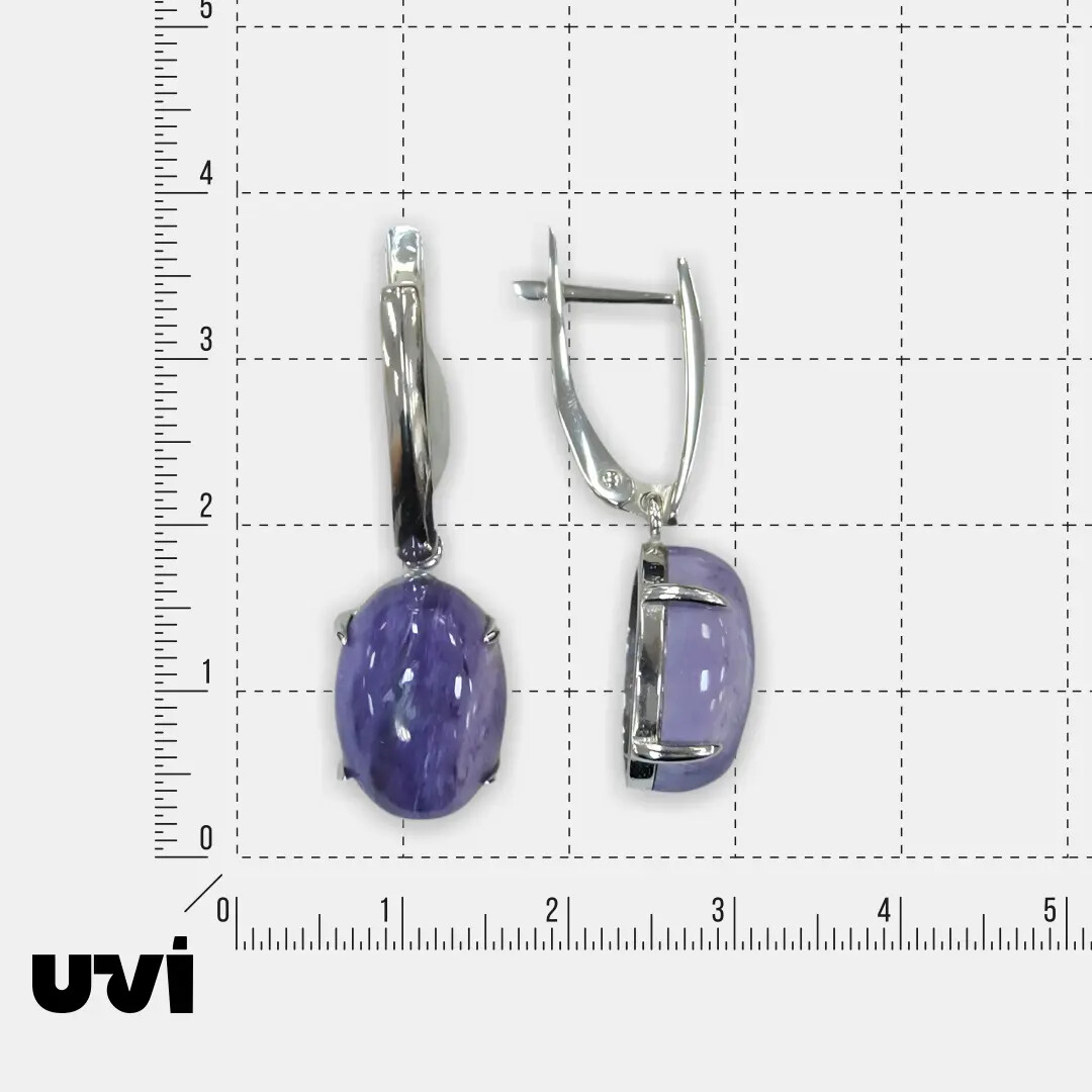 Серебряные серьги с чароитами