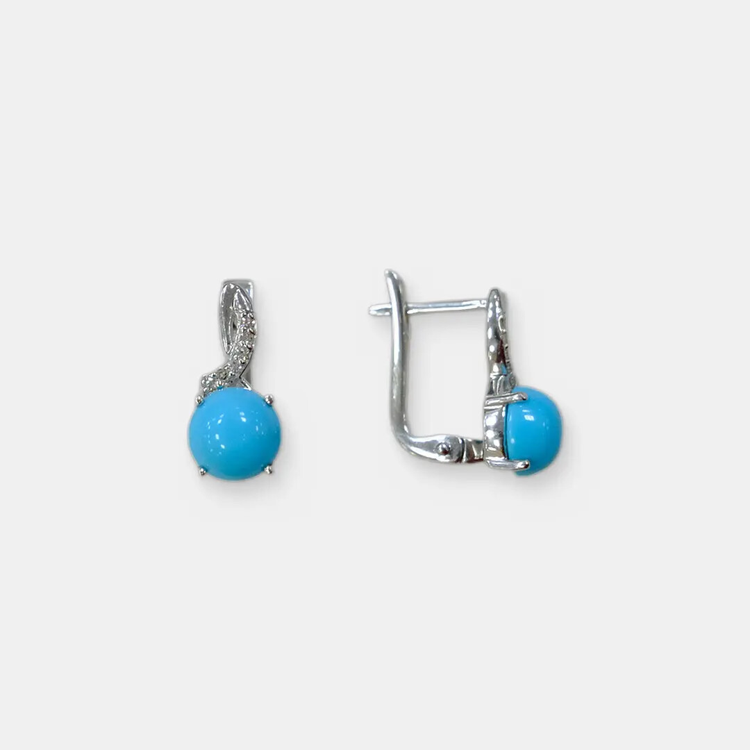 Серебряные серьги с бирюзой