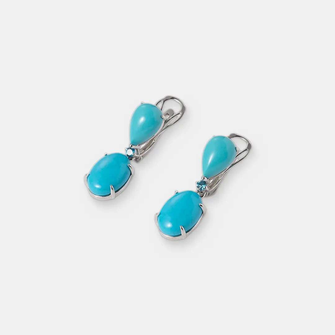 Серебряные серьги с бирюзой