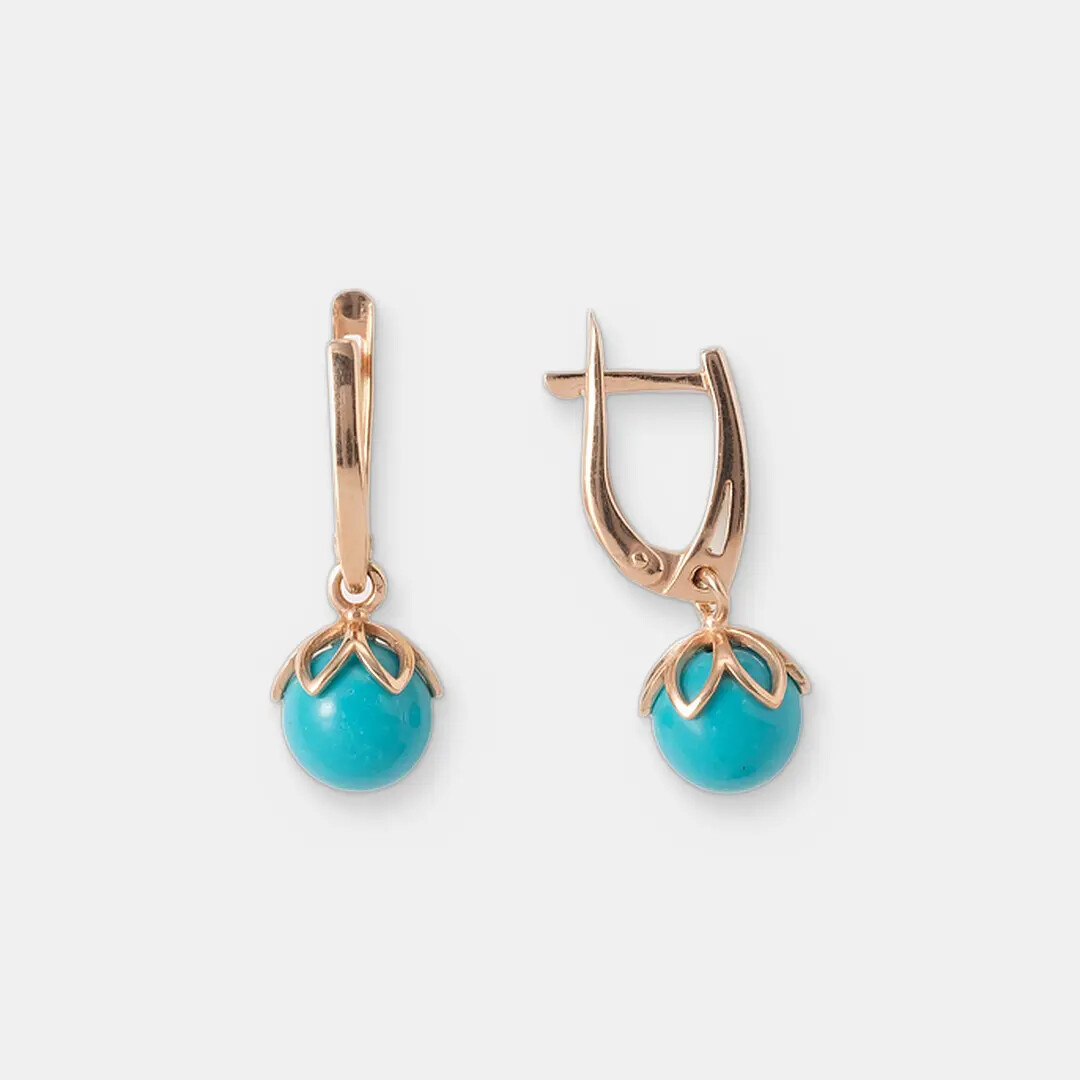Серебряные серьги с бирюзой