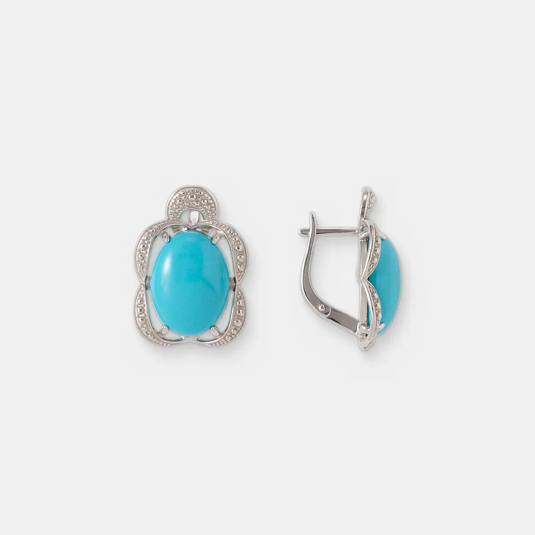 Серебряные серьги с бирюзой