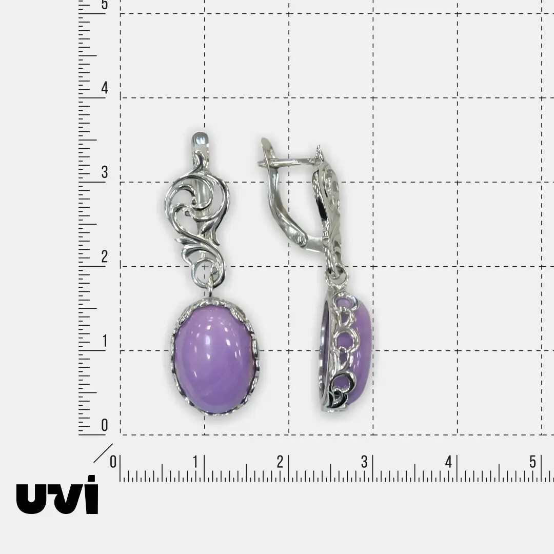 Серебряные серьги с фосфосидеритами