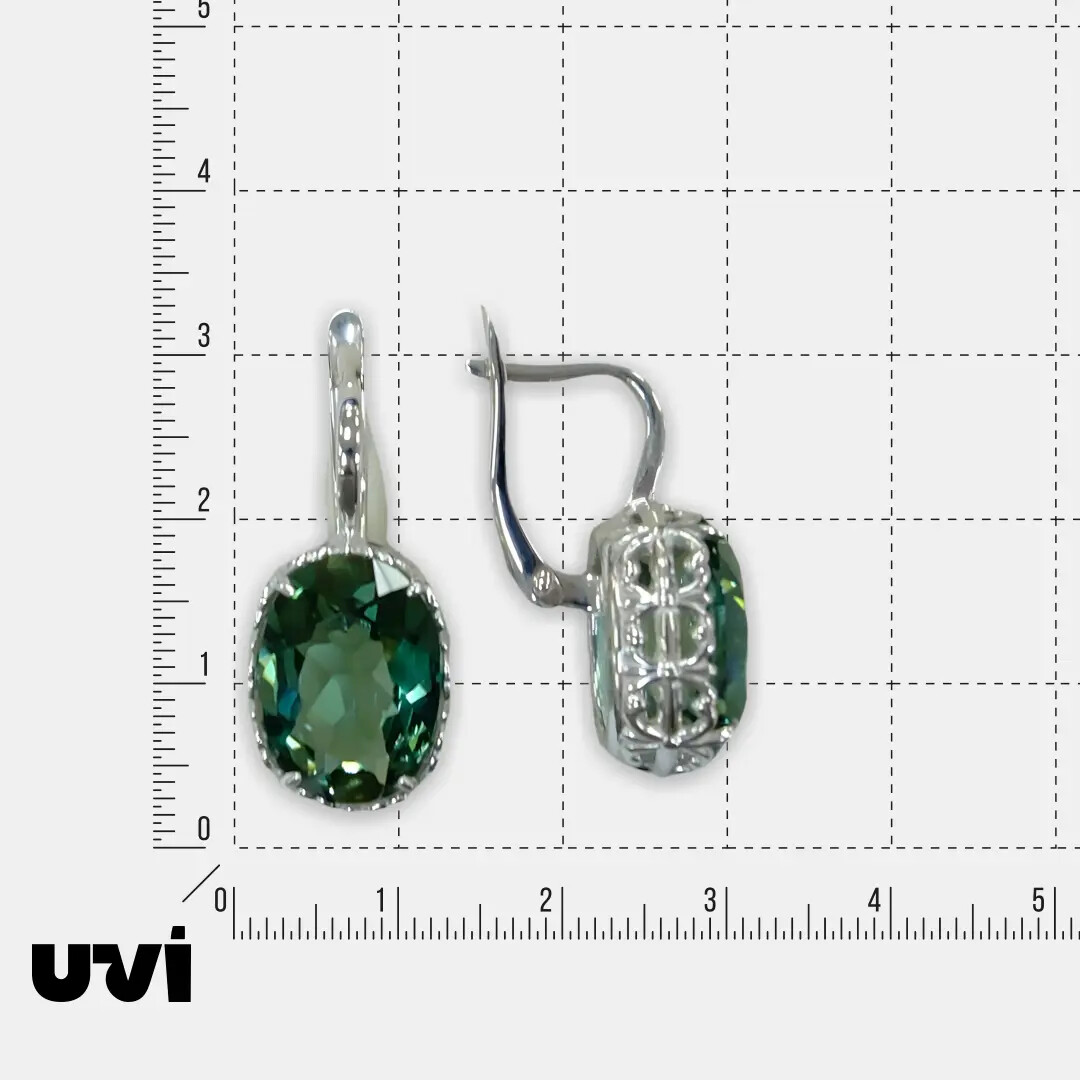 Серебряные серьги с празиолитами