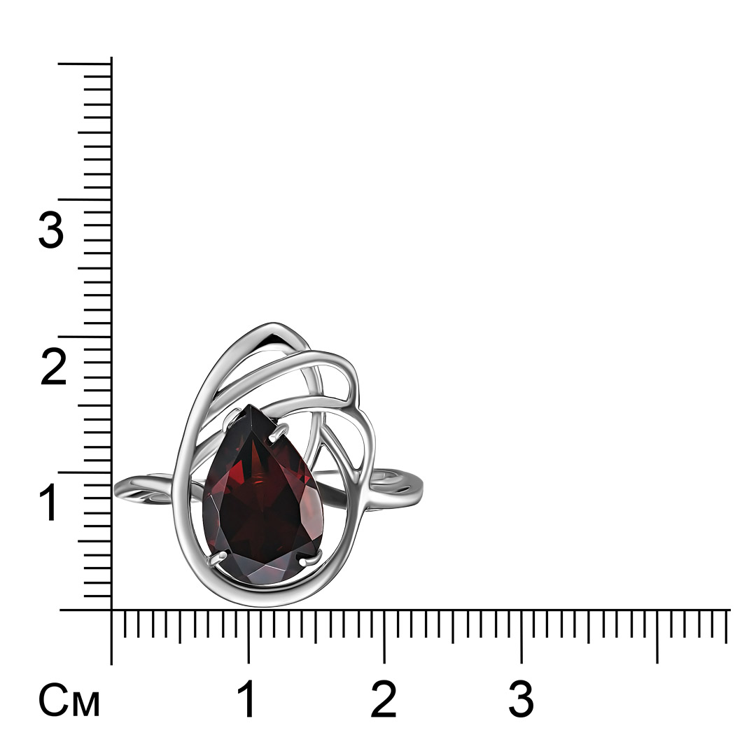 Серебряное кольцо 925 пробы; вставки Ситалл гранат;