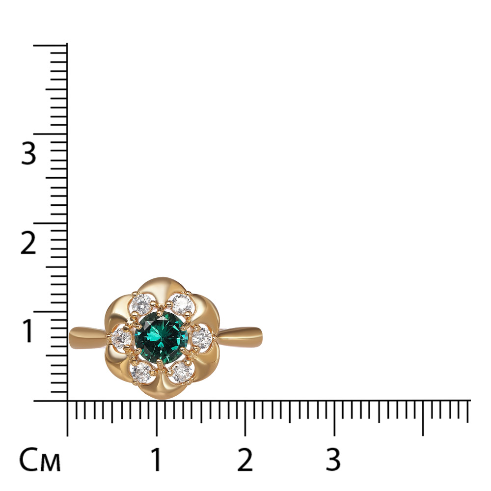 Серебряное кольцо с изумрудом "Цветок"