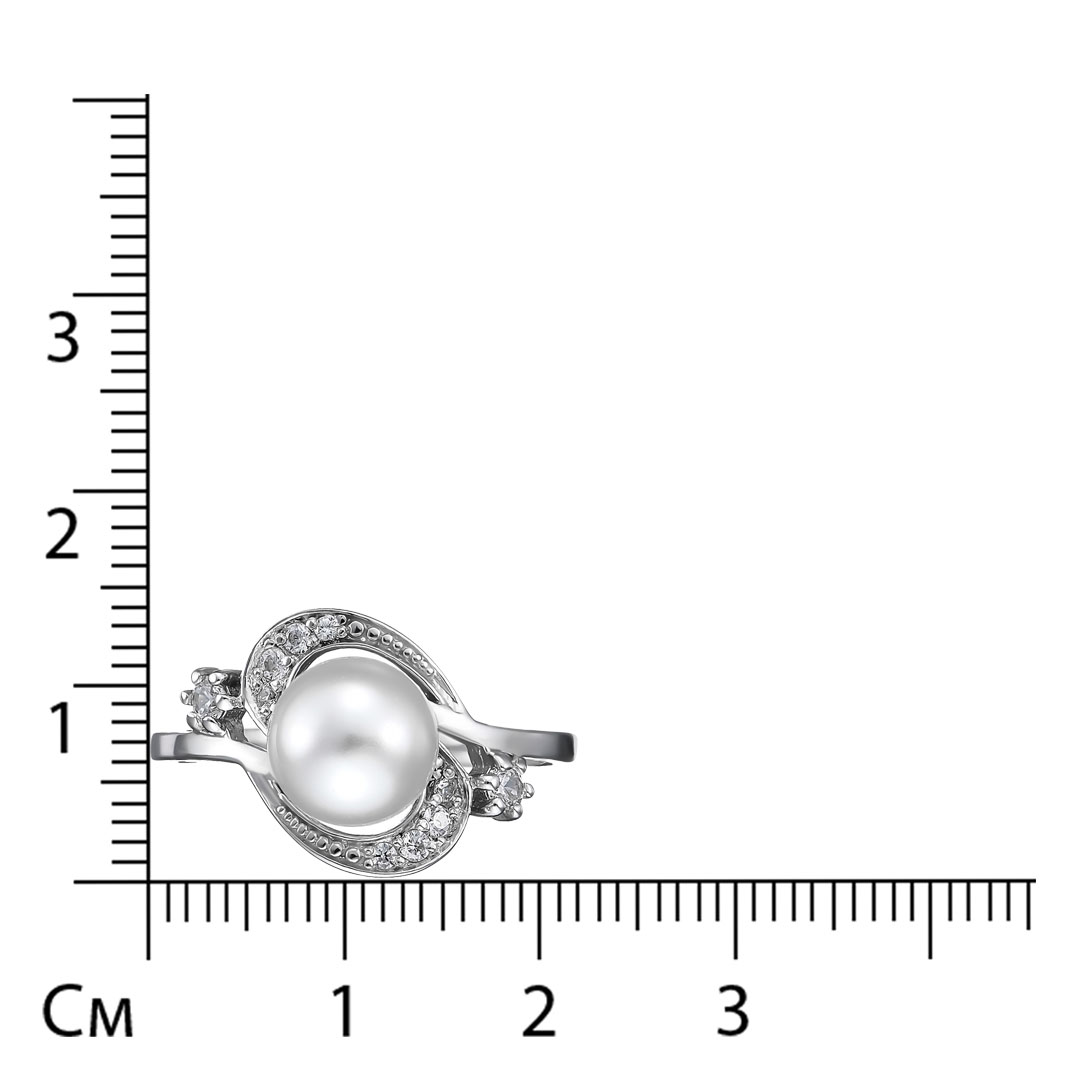 Серебряное кольцо с жемчугом Swarovski