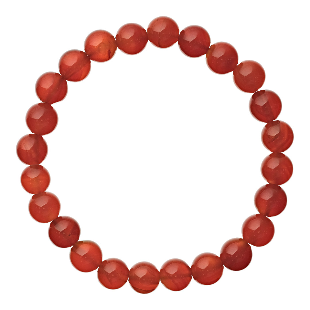 Браслет из Сердолика (форма шар 8,5мм); на резинке;