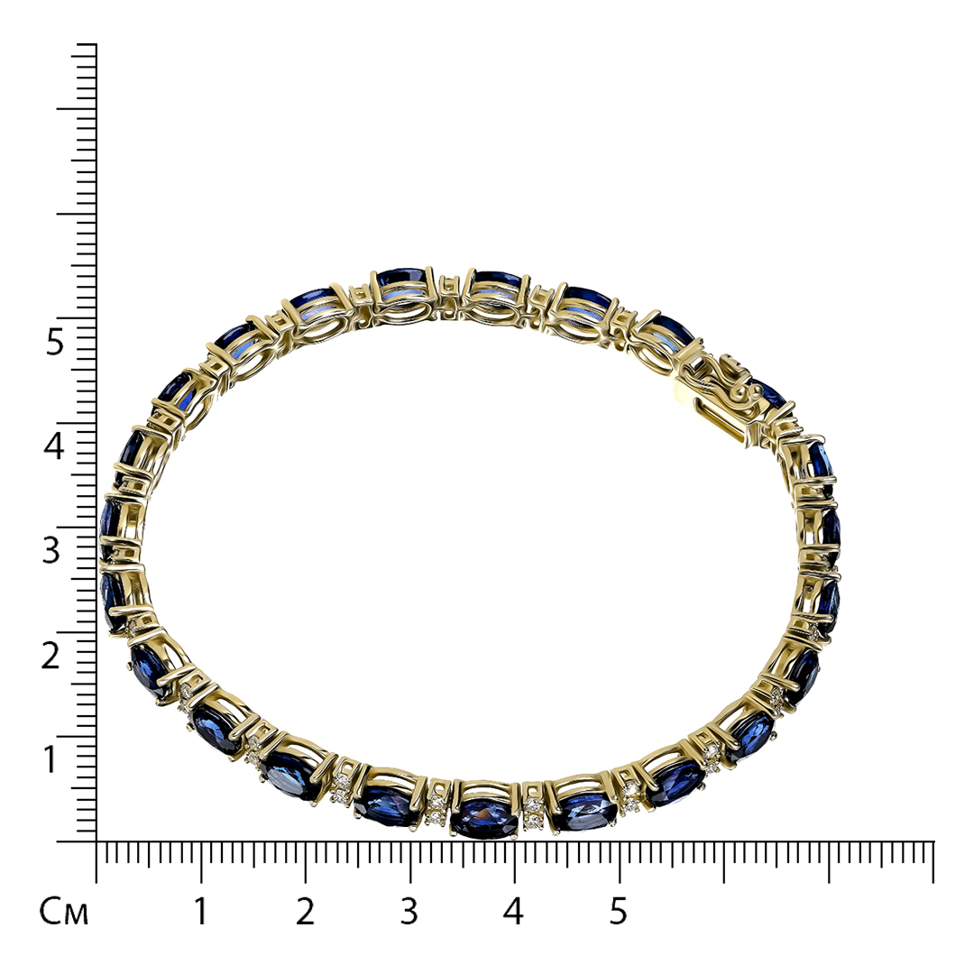 Браслет из желтого золота с сапфирами