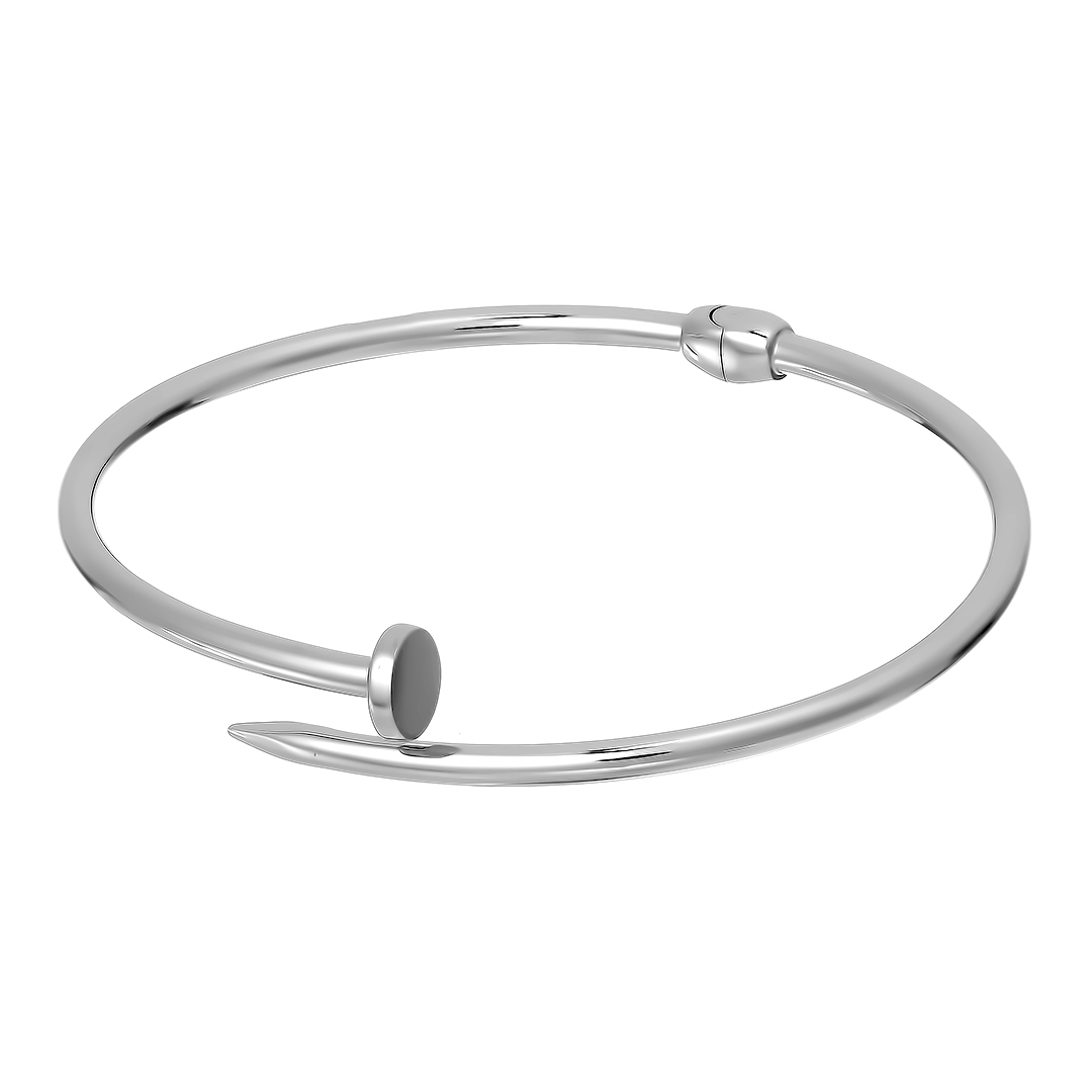 Серебряный жесткий незамкнутый браслет