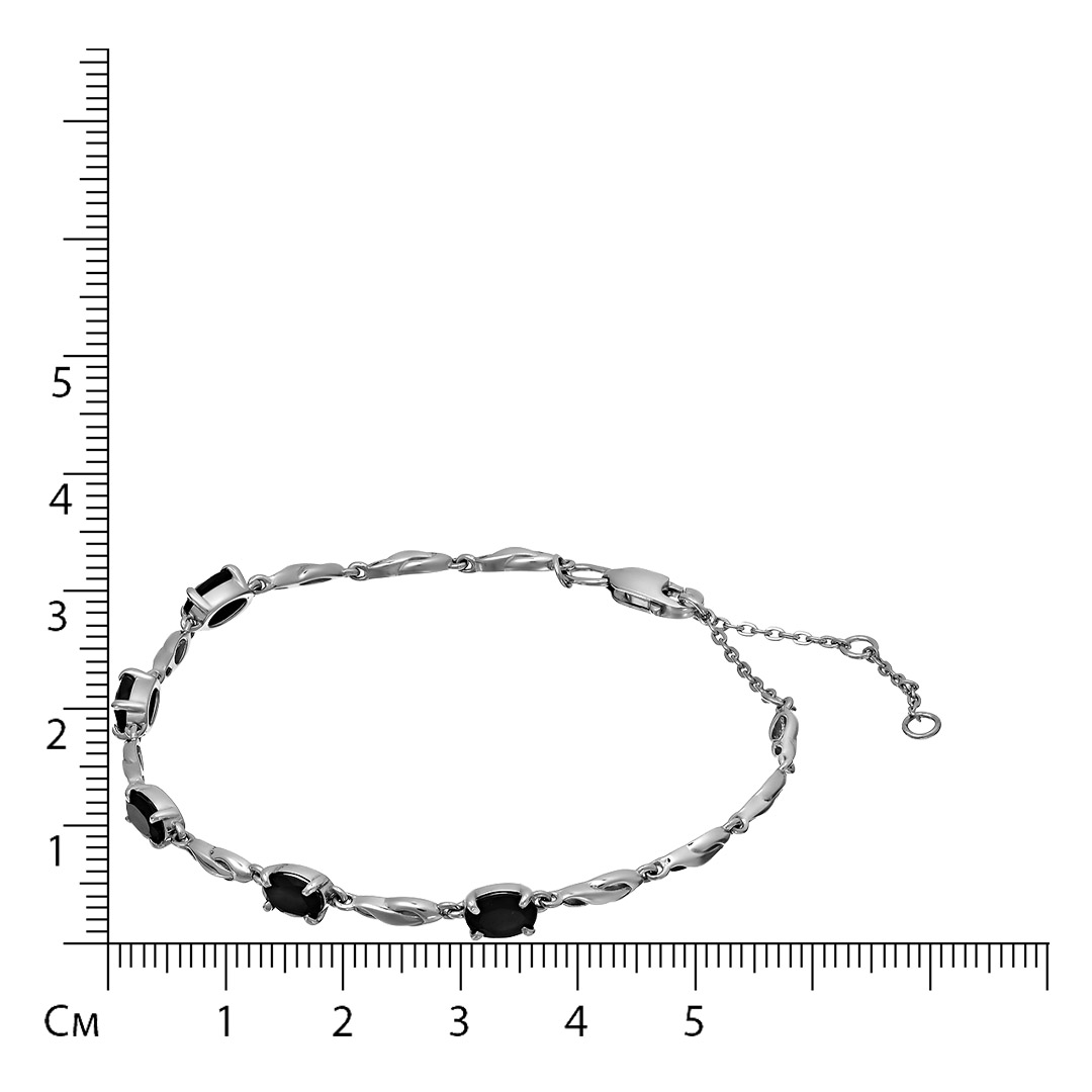Серебряный браслет 925 пробы; плетение Якорное; вставки 5 Сапфир 2,52 U/2;