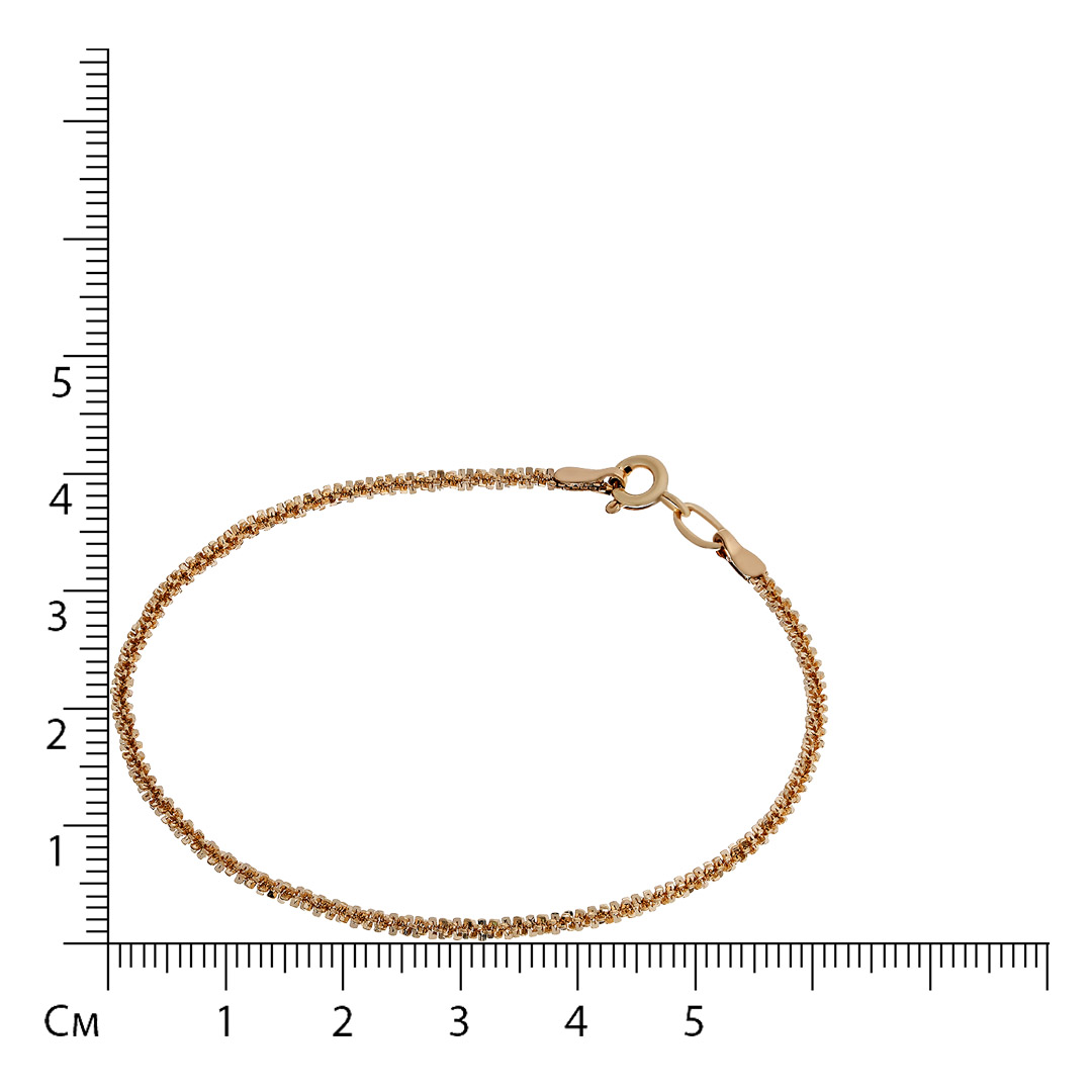 Браслет из красного золота плетение "Крис-Крос"