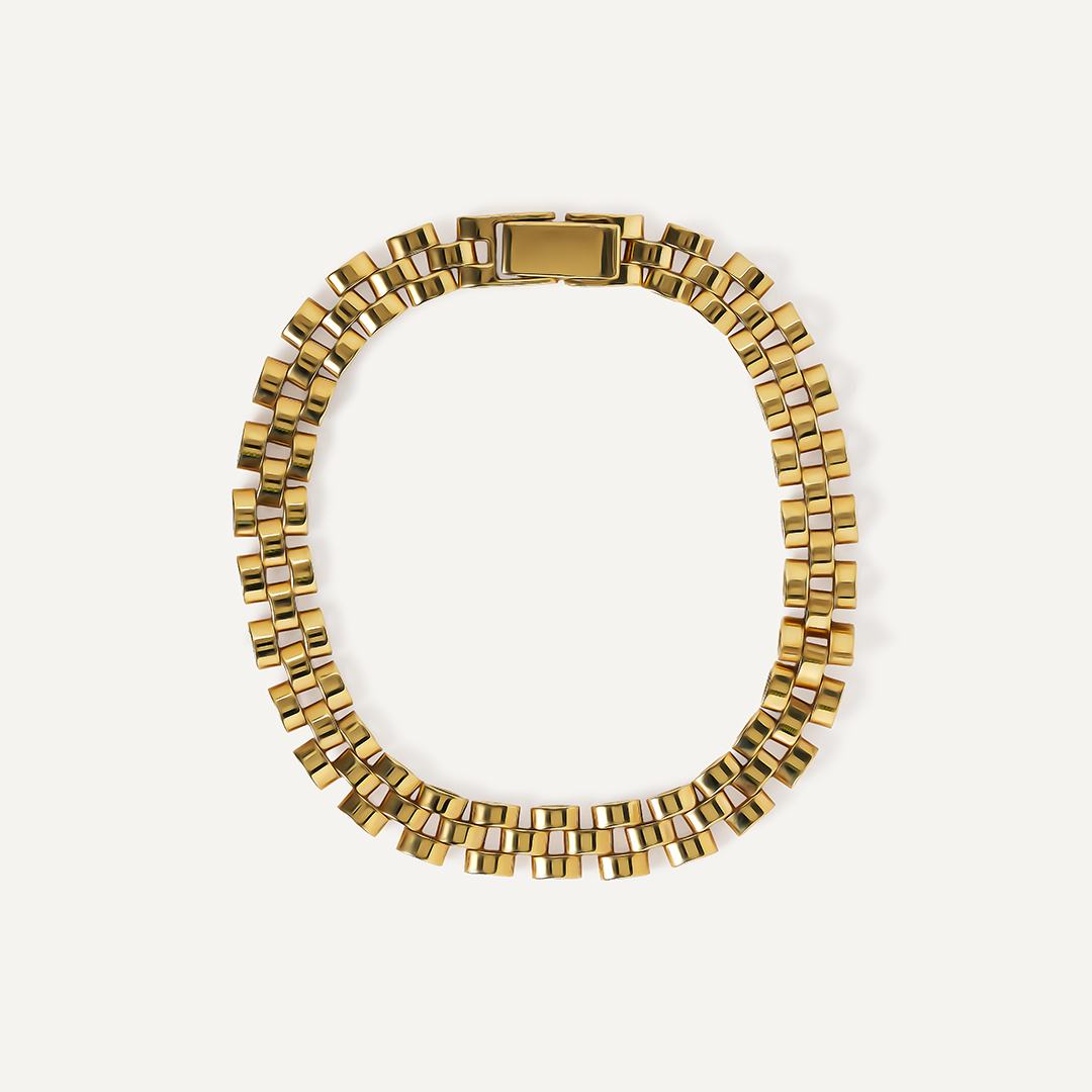 Браслет из желтого золота плетение "Фантазийное"